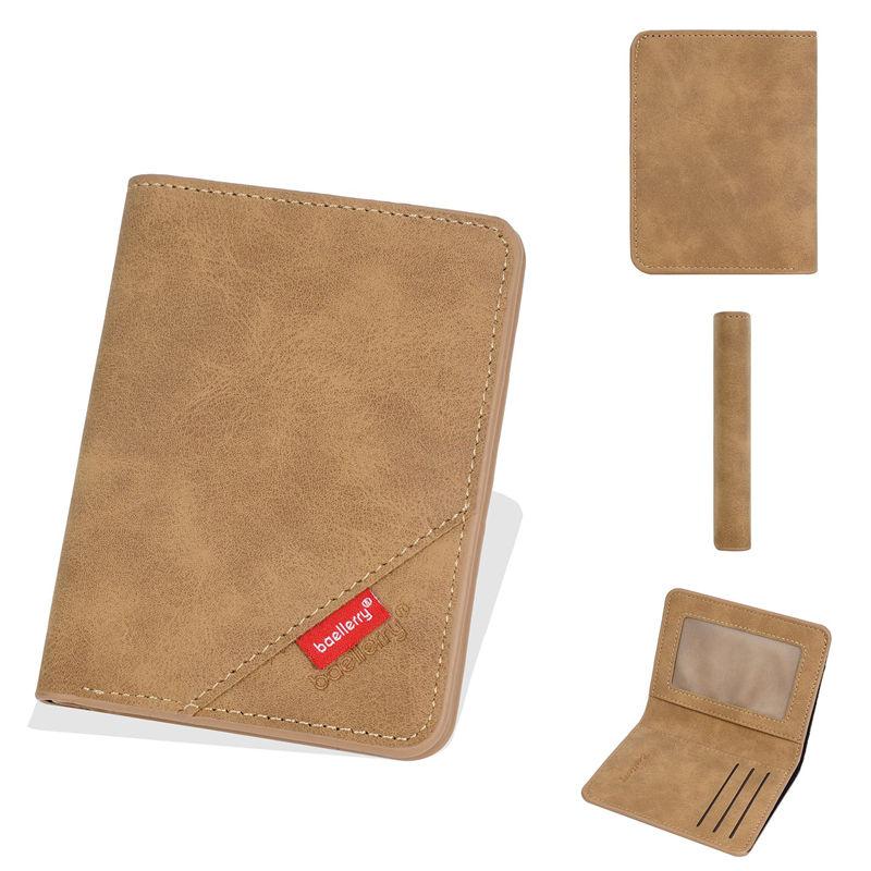 Baellerry Fashion Mini Wallets Men PU Leather Card Holder Vintage Design Thin Purse