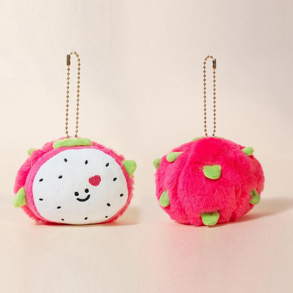 Fruit Plush Toy Keychain - Persimmon, Apple, Banana Backpack Accessory