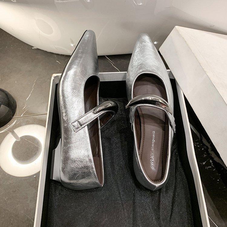 [Armano] Damen Mary Janes mit weicher Sohle und Innenhöhe 2025 Frühjahr und Herbst neu Einriemen mit Rock Einzelne Schuhe Tide