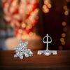 Round Cut 925 Sterling Silver Moissanite Stud Earrings Snowflakes Shape Earring