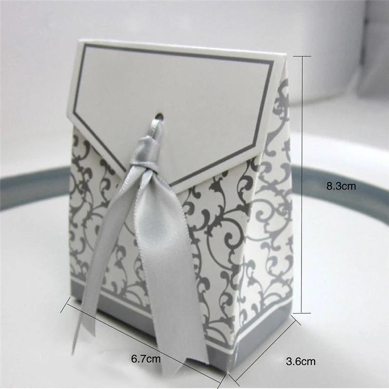 100PCS Gold Silver Paper Candy Box Gift Bag Wedding Gift Packaging Baby Shower Favors Birthday Party Supplies Wedding Candy Box