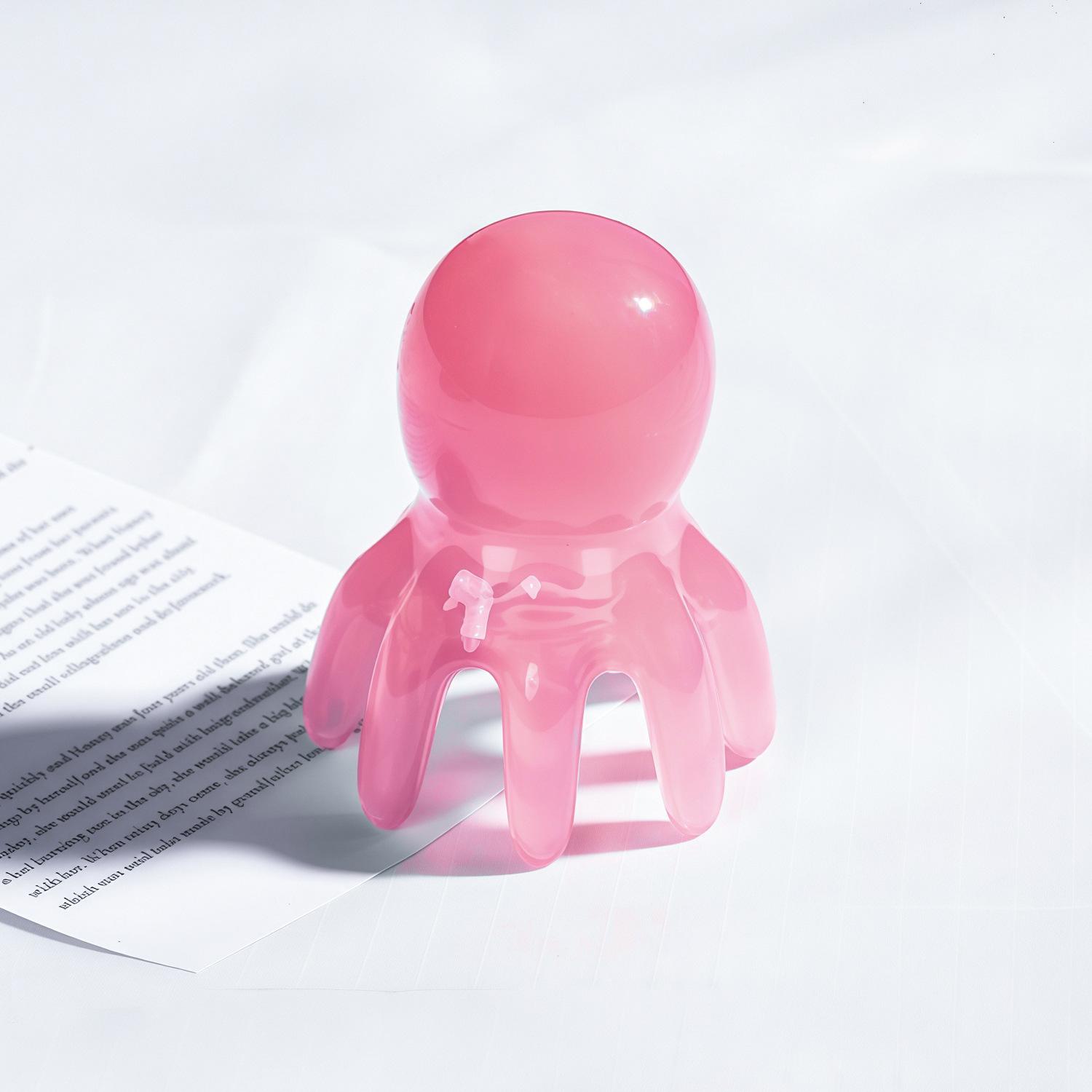 

Портативний гребінець-восьминіг з широкими зубцями для масажу шкіри голови для акупунктурної терапії Octopus (Pink)