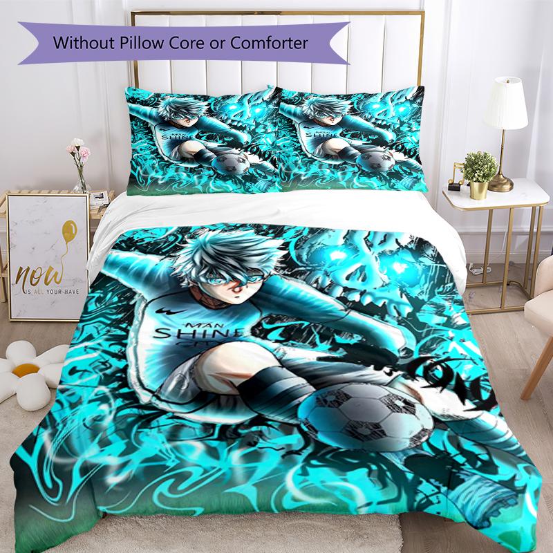 3pcs BlueLock Bedding Set Duvet Cover Closure Includes 1 Duvet Cover & 2 Pillowcases, Soft and Comfortable for All Seasons.