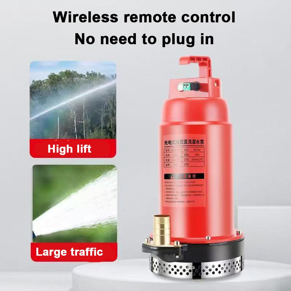 Wireless DC Submersible Pump Remote-Controlled Outdoor Rechargeable Lithium Battery Water Pump Electric Water Pump