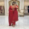 Charismatic Embroidered 3-Piece Silk Straight Kurta Pant Set
