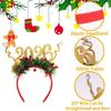 Sequin 2026 Happy New Year Headband Cute Christmas Headpiece New Year Decorative Headdress  Cosplay