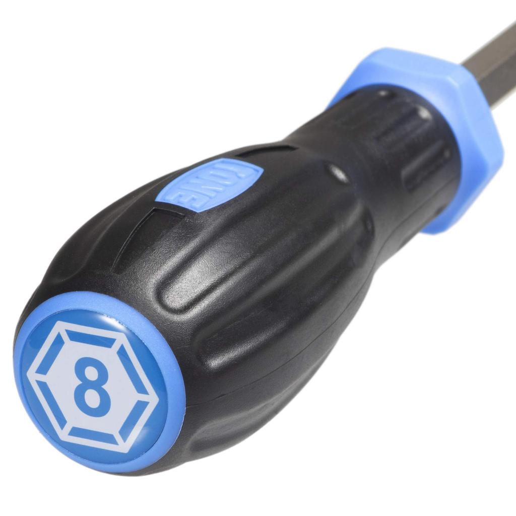 TONE Power Grip Ballpoint Screwdriver 8mm Jaw Opening PGBPD-08 Blue,