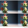 3D Christmas Dragon Sculpture Cool Dragon Garden Statue Christmas Dragon Doll Toy  Desk