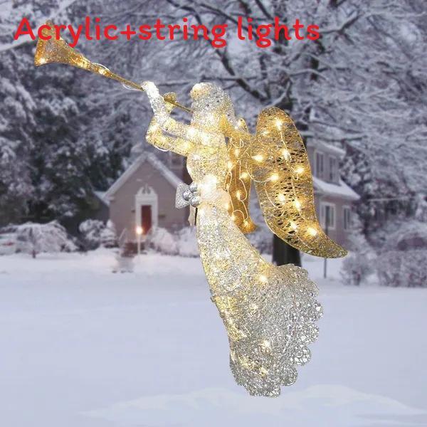 Angel Outdoor Luminous Statue Lights Decoration 2d Lighting Ornament Acrylic
