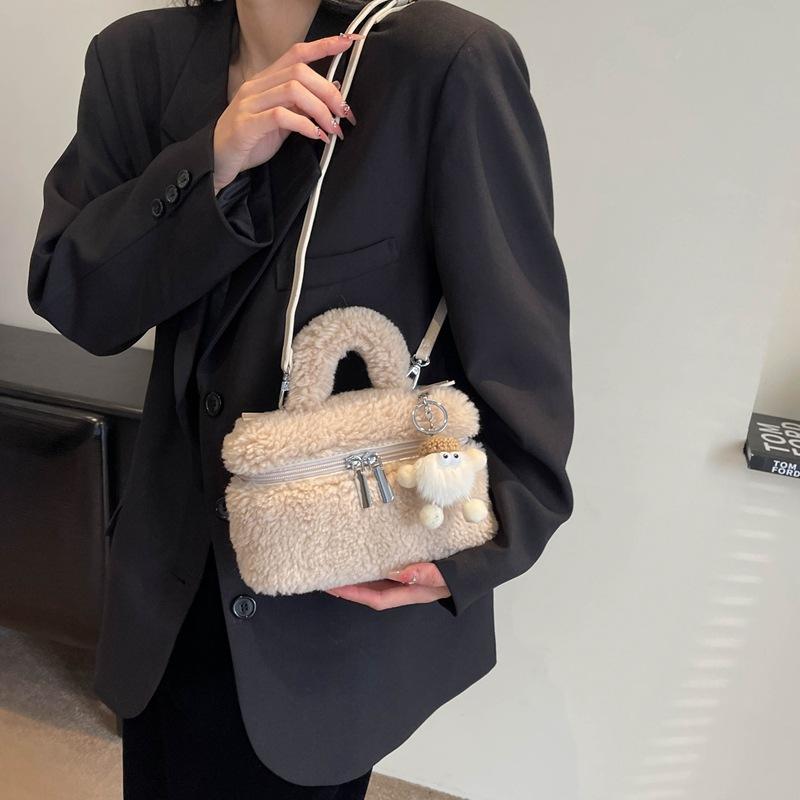 Bag Literary Versatile Lamb Fleece Premium Texture Women's Bucket Bag Autumn and Winter New Shoulder Crossbody Bag