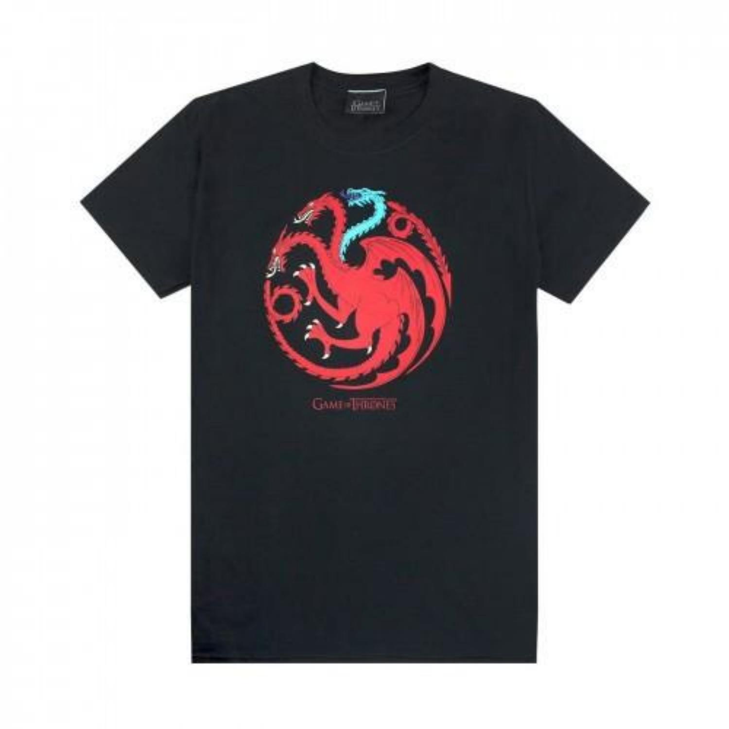Game of Thrones Mens Ice and Fire Dragons Emblem T-Shirt XXXXL