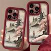 Japanese Style Temple And Cherry Blossoms Soft Phone Case For IPhone 11 12 13 Pro 17 16 14 15 Pro Max 15 Plus 17 Air Soft Cover