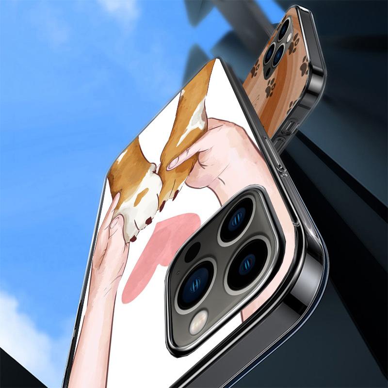 Dog Footprint Paw Cute Cover Phone Case For iPhone 16 17 Air 15 14 Pro Max 16E Phone Case 13 Mini 12 11 7 SE 8 Print Pattern Fit