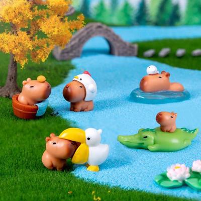 Capybara Figure Toys Simulation Capibara Doll Kawaii Anime Animals Figures Dolls For Room Decor Children Birthday Gift