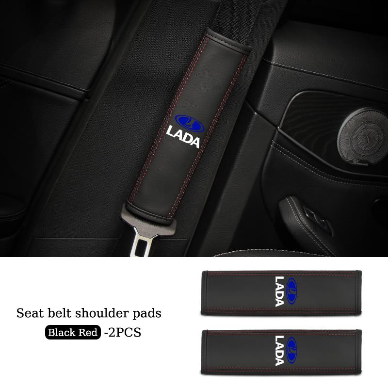Car Seatbelt Shoulder Cover Leather Protector Pad Accessories For Lada Vesta Niva Samara Kalina Largus Priora Xray Granta