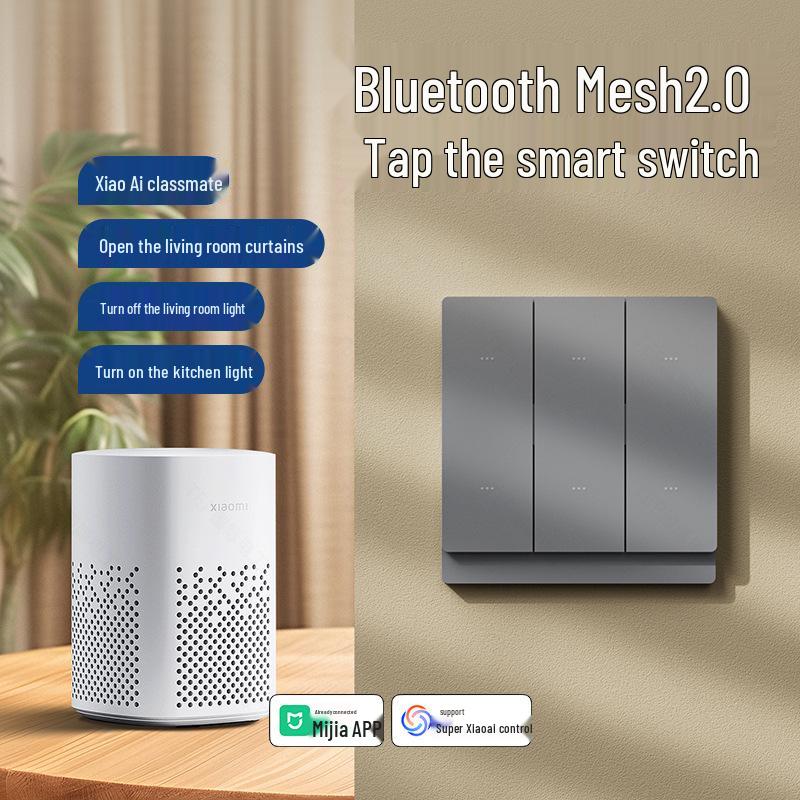 Smart Switch Panel Mesh2.0: Wireless Remote Four-way Dual Control, Pre-connected To Mijia App