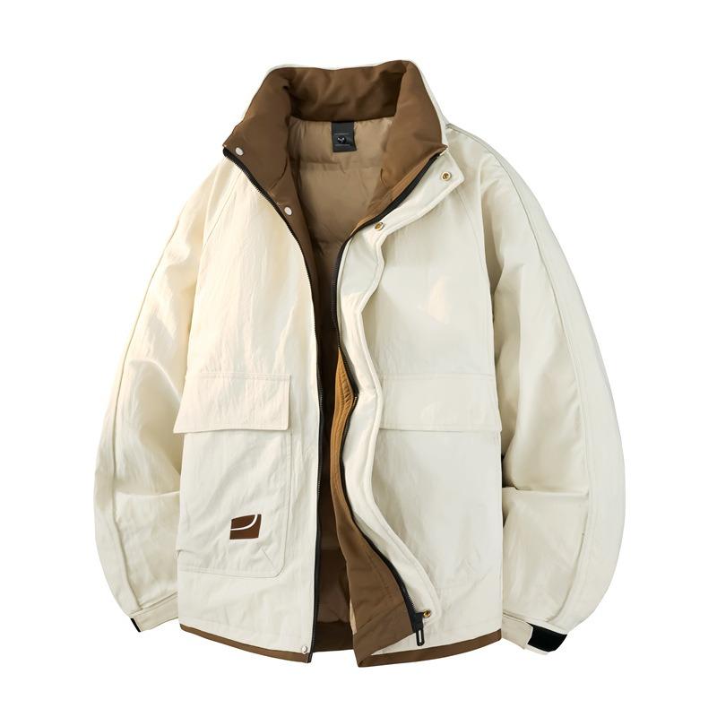 Down Jacket% White Duck Down Men's Winter New Anti-wrinkle Stand-up Collar Loose Men's Cold-resistant Jacket