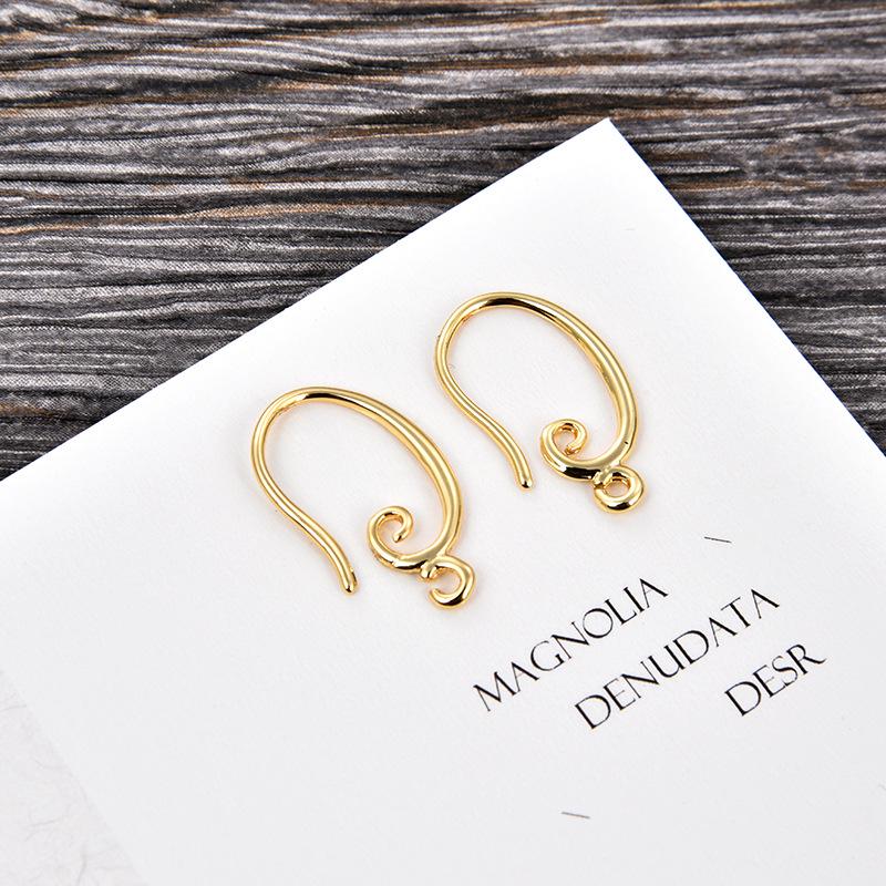 DIY Europäische & Amerikanische Galvanisierte Gold U-Form Ohrhaken für Frauen - Schmuckzubehör