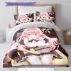 Anime Pattern Bedding Quilt Set Quilt Cover Pillowcase Home Decoration Birthday Gift (1 * duvet cover + 2 * pillowcase, without core)