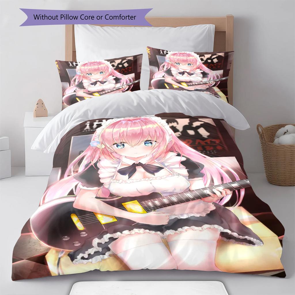Anime Pattern Bedding Quilt Set Quilt Cover Pillowcase Home Decoration Birthday Gift (1 * duvet cover + 2 * pillowcase, without core)