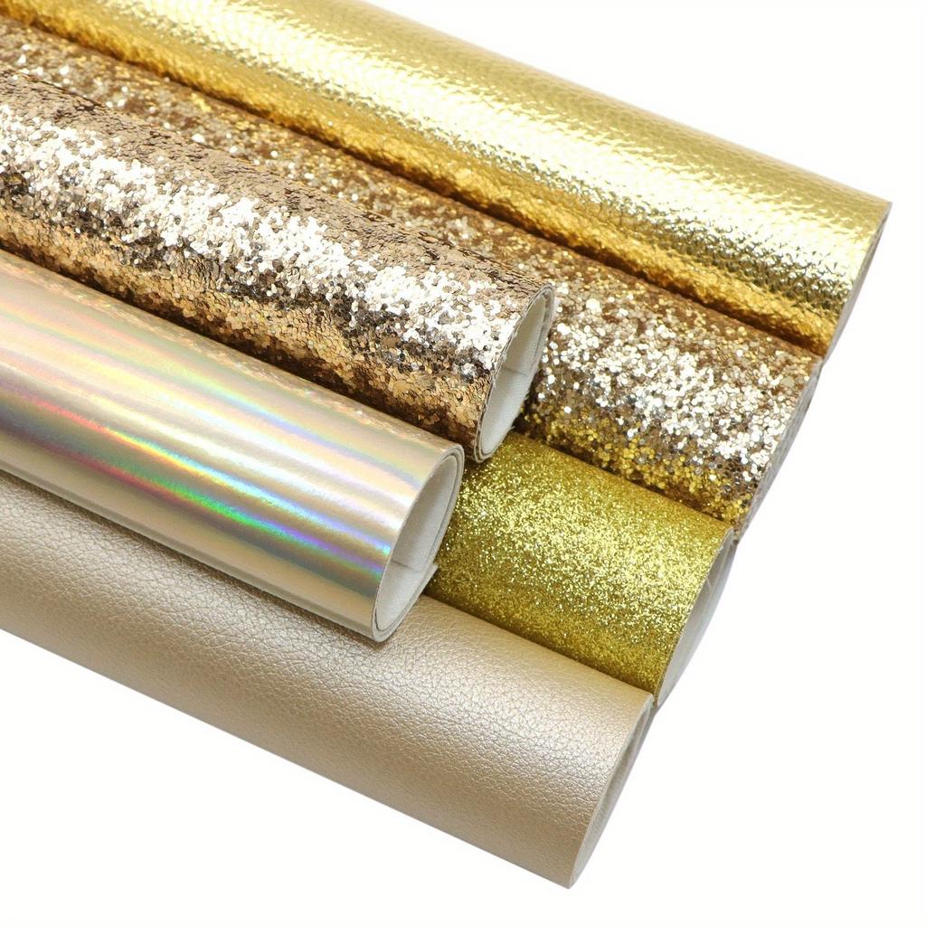 1 Set, Consisting of 6 Pieces of Artificial Leather Sheets with a Concave-convex Texture. It Is a Gold Series Leather Set (6 Pieces Per Set)
