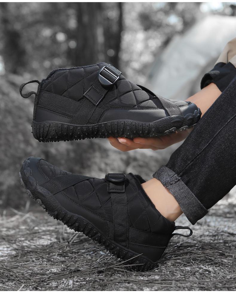Wasserdichte, fleecegefütterte Fünffinger-Baumwoll-Schneestiefel: Rutschfeste, Verschleißfeste Unisex-Outdoor-Schuhe