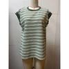 Summer Women's New Round Neck Striped Knitted T-shirt Fashionable Loose and Versatile Contrasting Color Top
