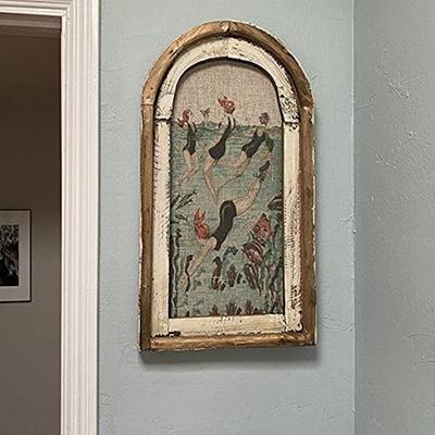 Holzrahmen Schwimmen Wandkunst Badezimmer Dekoration Gefälschte Fenster Hängen Zeichen auffällige Schwimmen Wandkunst Boho Dekoration