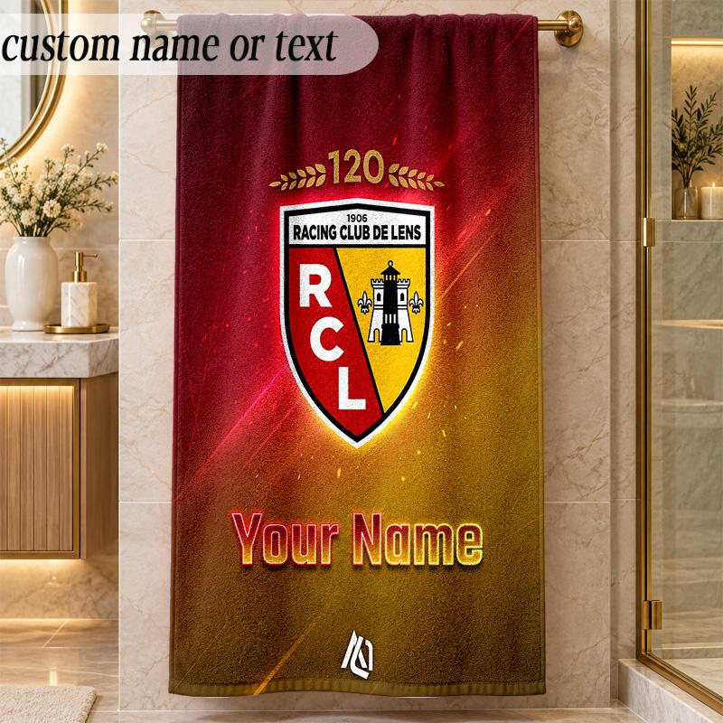 Beach Towelracing club de lens Custom Name Text Personalized Soft Towel for Beach Pool Indoor Home Decor Gift