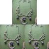 Gothic Purple Crystal Moon Pendant Necklace For Women And Men Fashion Jewelry