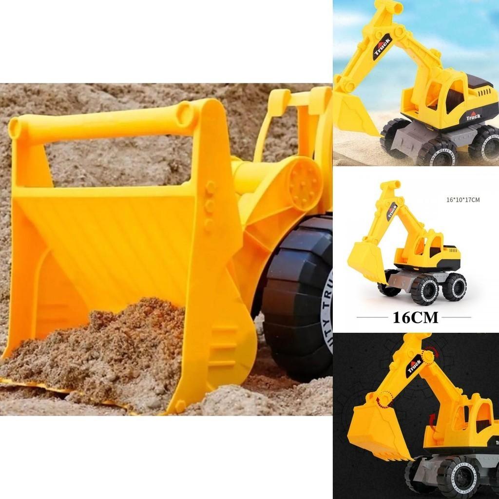 Bright Yellow Engineering Construction Truck Excavator Digger Vehicle Car Toy For Kids
