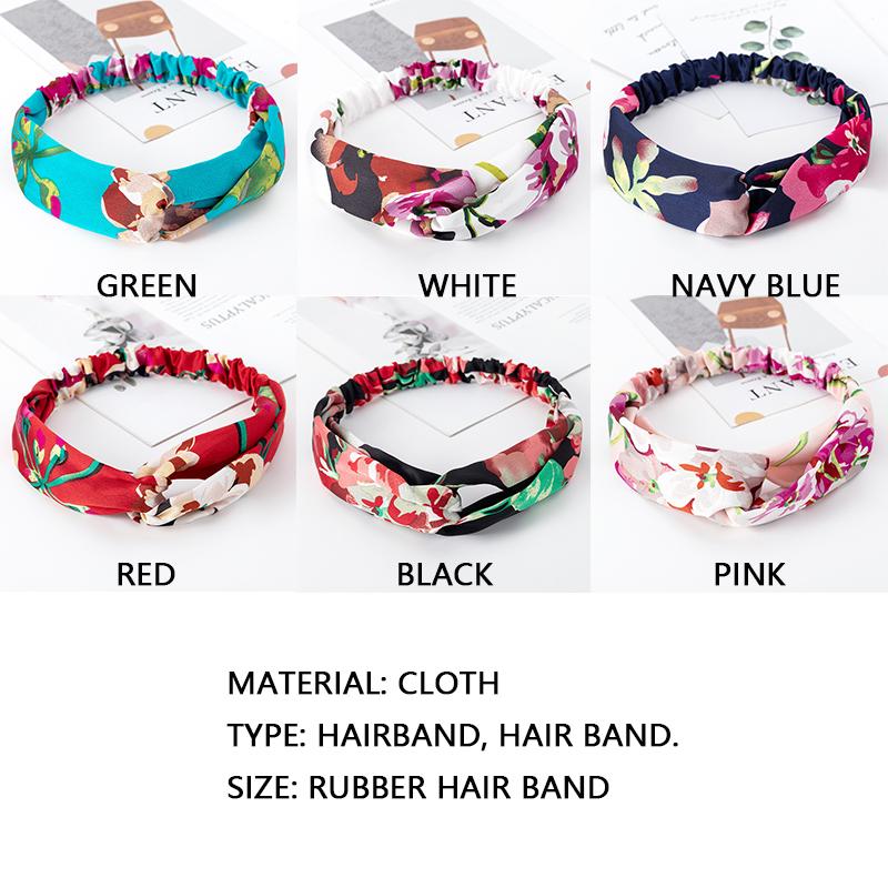 Hair Accessories Retro Wide-Brimmed Cross Headband Elastic Headband