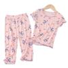 Ice Silk Girls' Short Sleeve Pajama Set - Summer Thin Two-Piece for Baby and Kids