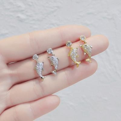 Koreanischer Temperament Silbernadel Ohrschmuck Neue Trendige Meeresleben Ohrringe Damen Delfin Ohrringe Ohrringe