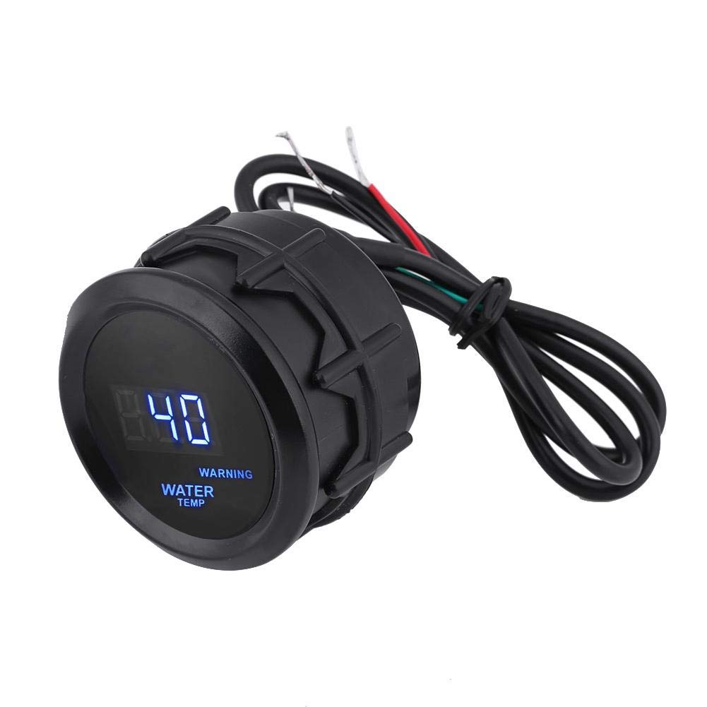 Water Temperature Gauge 52mm Digital Engine Coolant Temperature Monitor with Sensor Kit - Blue LED Display, 2 Inch 12V Universal Fit for Cars,