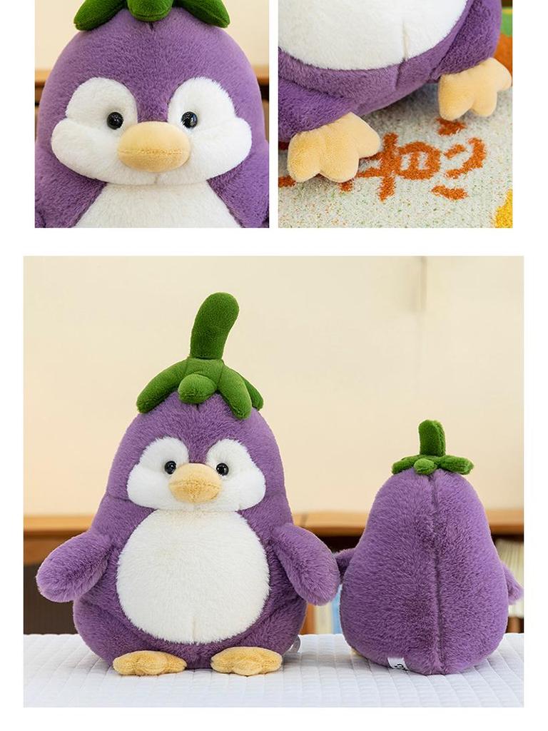 Transformable Penguin Eggplant Plush Toy - Cute Gift for Girls