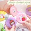 Mini Money Coin Purse Cartoon Patched Round Earphone Bag with Hook Coin Bag Male
