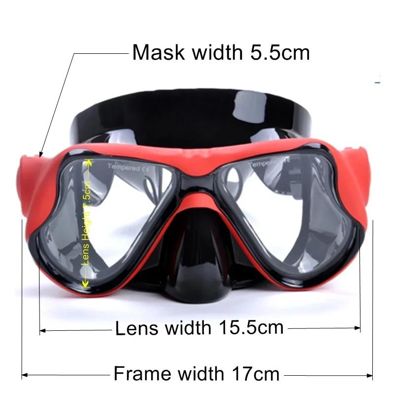 Diving Mask Optical Nearsighted Myopia  Glasses Resin Plastic Lens Googles Silicone  Short-sighted Reading