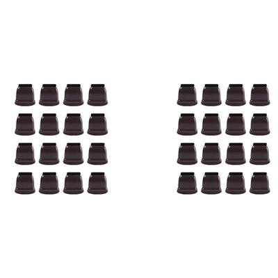 ABWR-32 Pcs Brown Silicone Chair Leg Floor Protectors, Square Chair Leg Caps With Wrapped Felt, Fit: 0.75 Inch-1.0 Inch