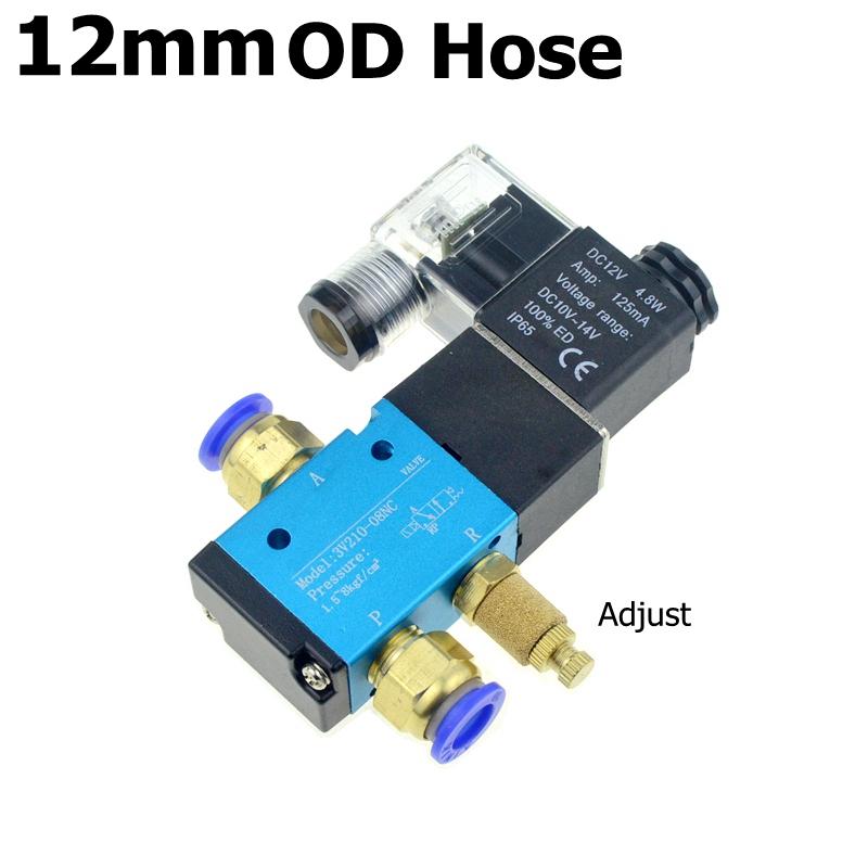 3-drogowy 2-położeniowy 12V 24V 220V Pneumatyczny Elektrozawór Powietrzny Sterowany Elektrycznie Zawór Magnetyczny Gazowy Przyłącze Węża 10mm 6mm 8mm