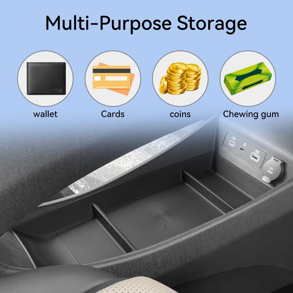 Smabee for BYD Dolphin 2025 Smart Driving Edition Car Central Lower Layer Tray TPE Console Storage Box Organizer Accessories