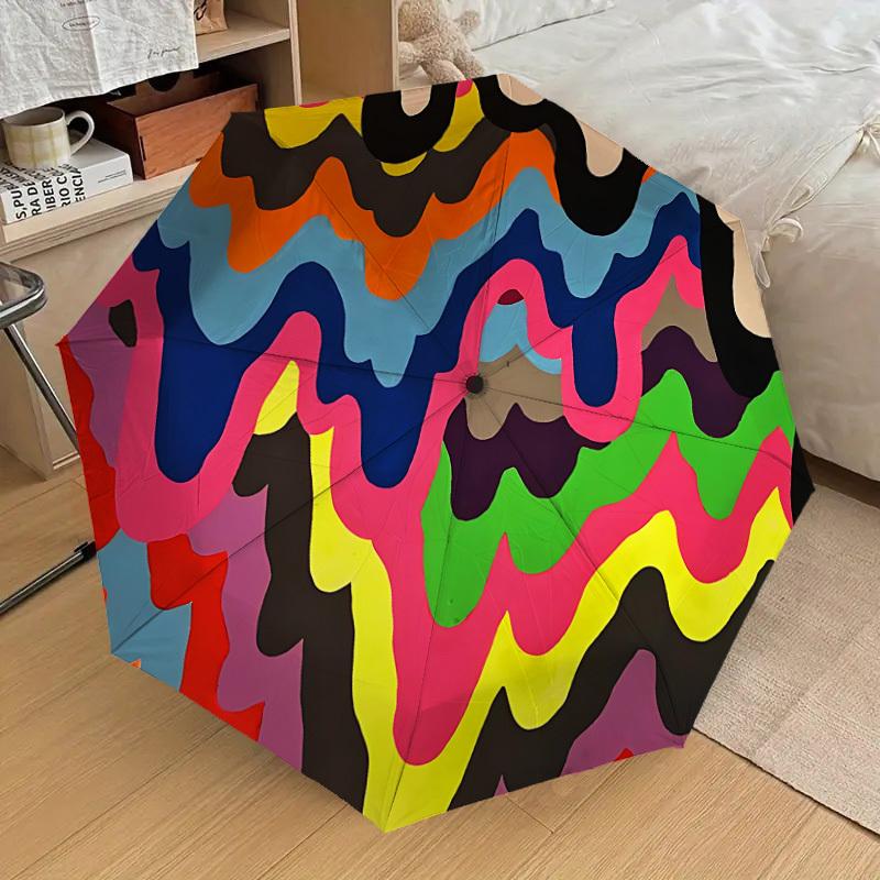 

1pc Abstract Art Print Automatic Folding Umbrella, Casual Outdoor Accessory, Birthday Festival Gift yy251126168