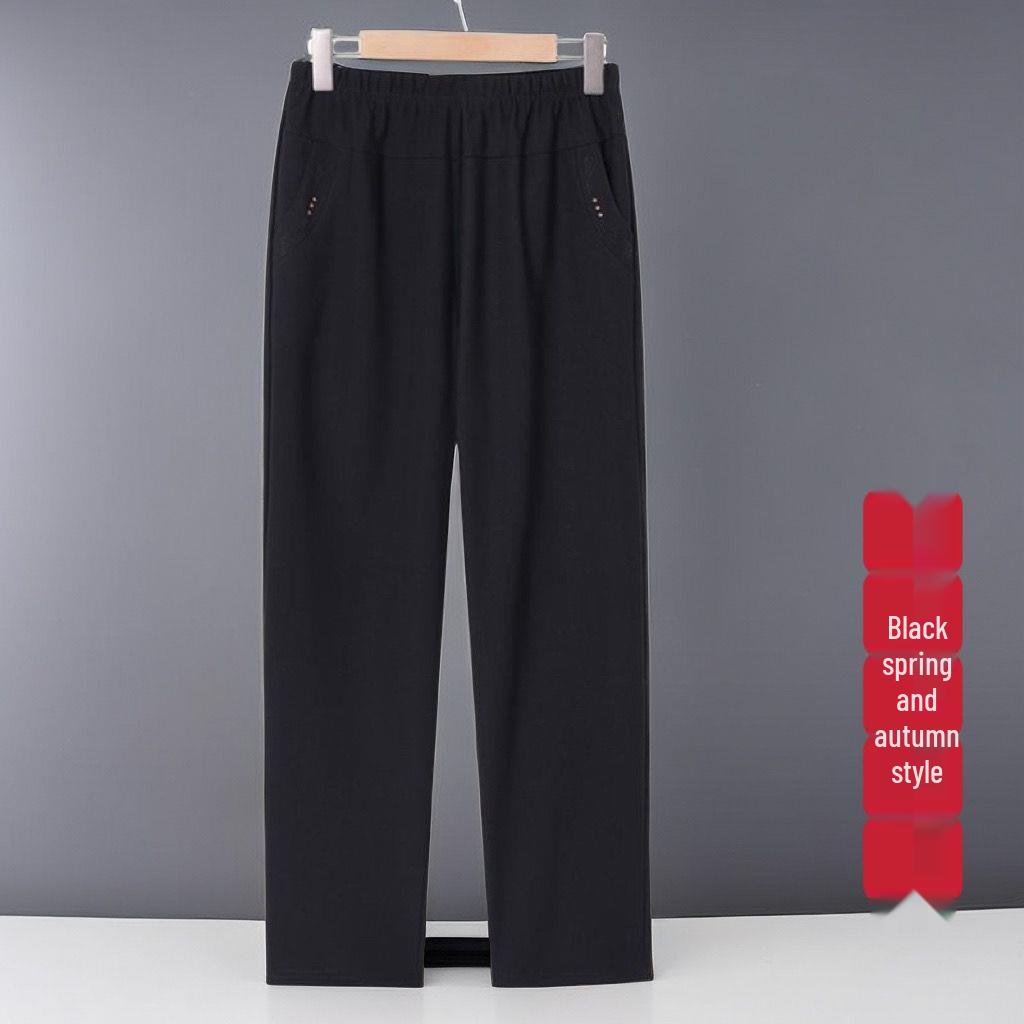 2025 High-Waisted Straight-Leg Pants for Mothers and Grandmothers, Plus Velvet, Thickened for Winter