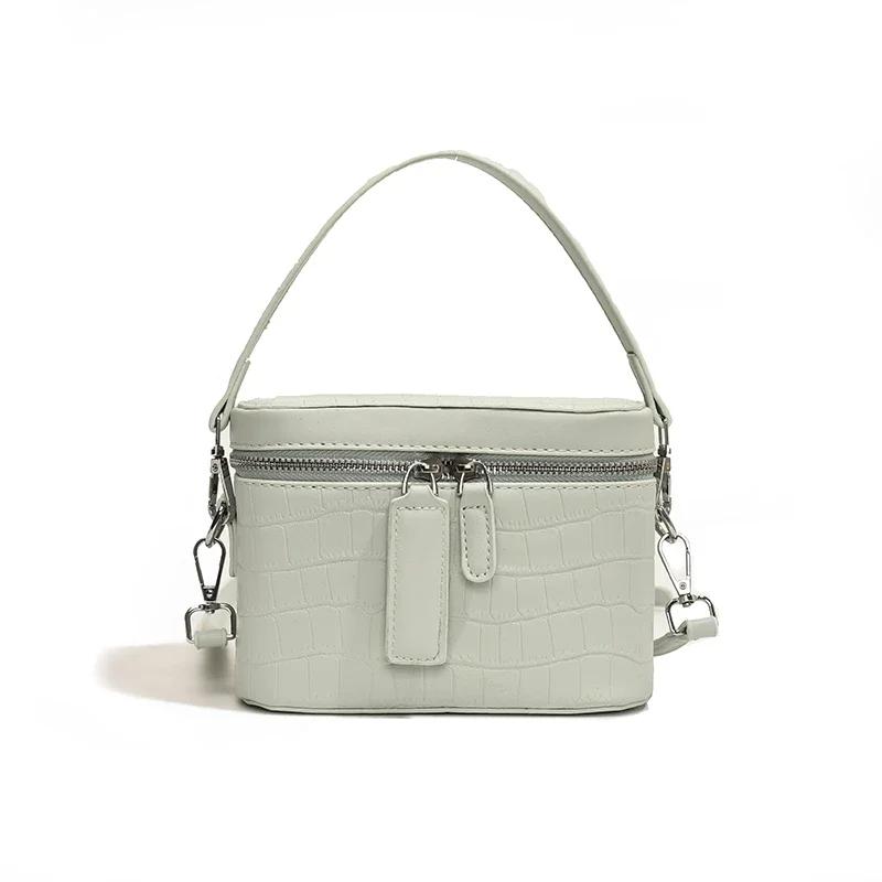 Damen Henkeltaschen mit solidem Reißverschluss klassische Freizeittaschen Umhängebox-Taschen