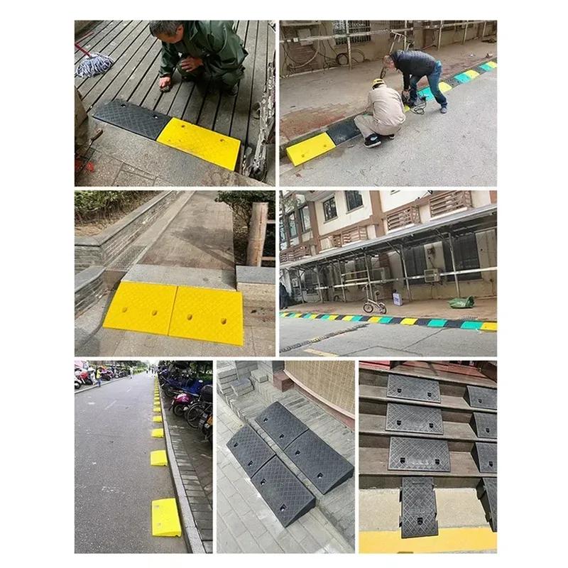 3cm 5cm 8cm Plastic PVC Road S-lope Ramp Pad Portable Car Step UphillTriangle Mat Curb Garage Ramp Non Slip Flooring Ramp Amagi