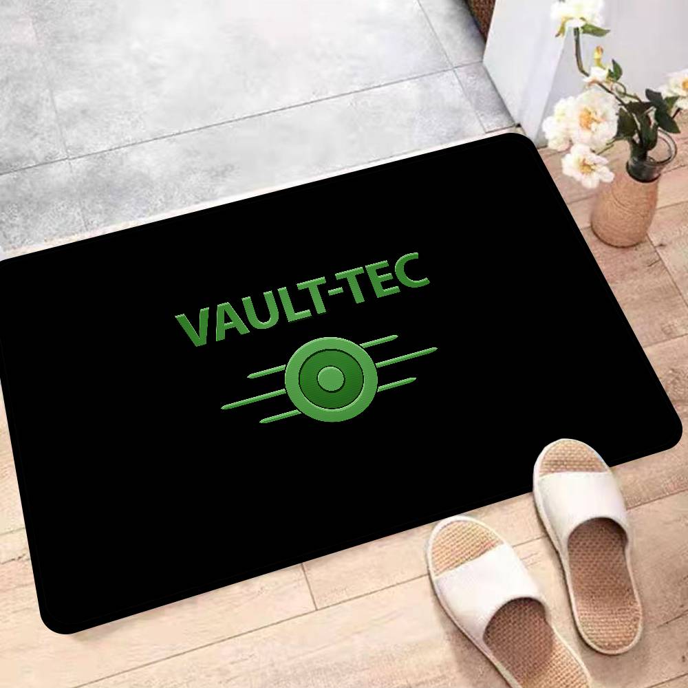Games V-Vault T-Tec Logo Entrance Door Mat Washable Non-Slip Living Room Sofa Chairs Area Mat Kitchen Welcome Doormat