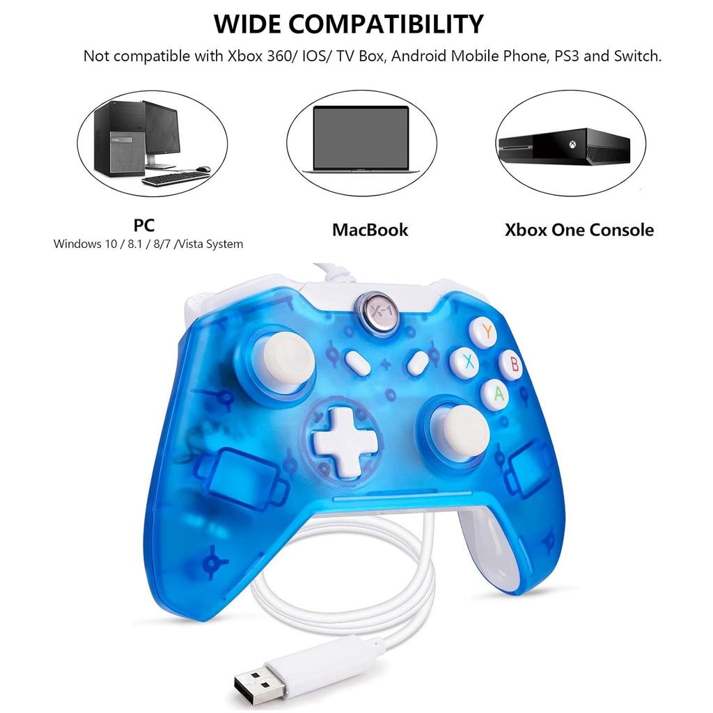 Mando de Juego USB con Cable Gamepad Joystick para Xbox One/One S PC Windows USB Plug and Play Gamepad con Doble Vibración