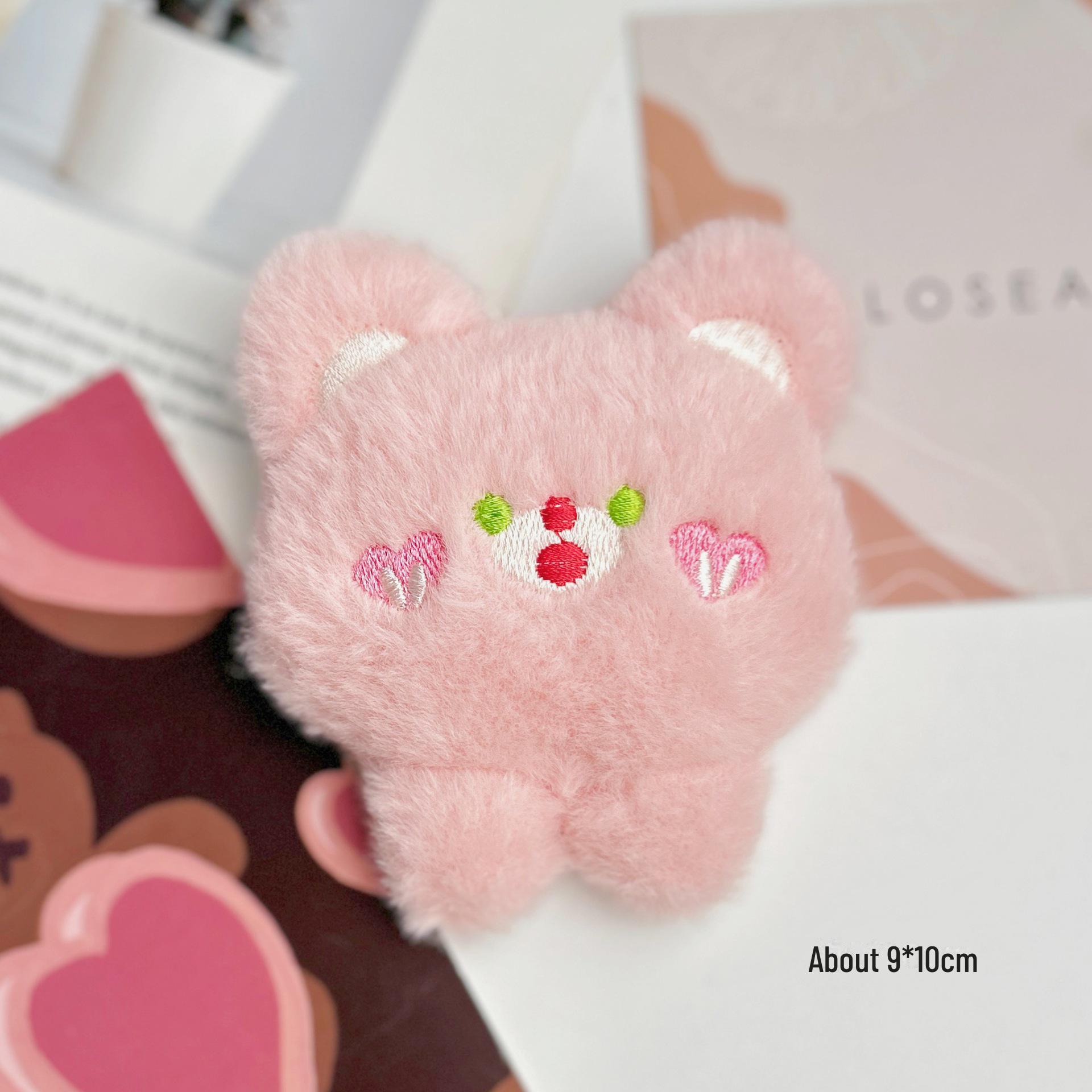 

Мультяшная милая плюшевая брошь в виде медведя - 3D-подвеска в виде медведя для сумок, одежды, обуви и шляп Brooch розовый