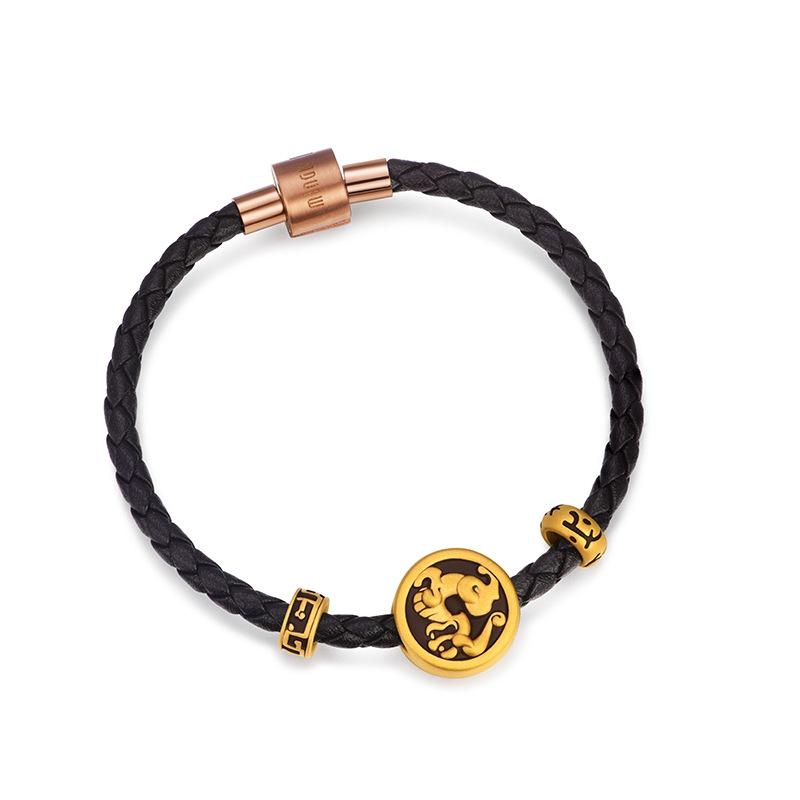 Vietnamese Gold-Plated Pixiu Bracelet with Baked Paint - Auspicious Beast Brass DIY Accessory