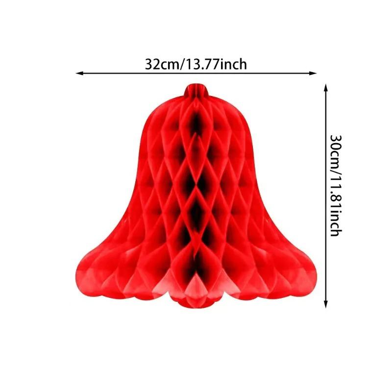 Honeycomb Christmas Decor 3D Paper Centerpieces for Tables, Xmas Ornaments for Home Party, Festive Holiday Decor Supplies for New Year